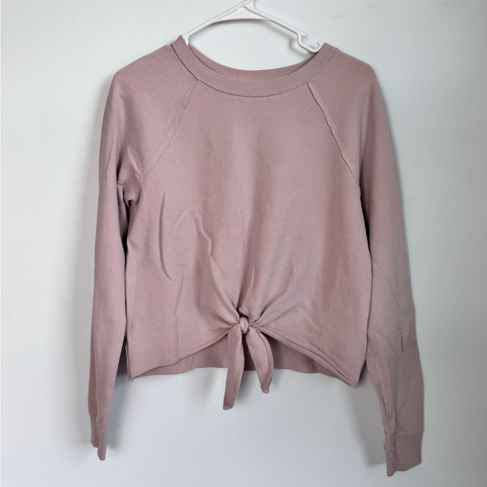 Abercrombie & Fitch Pink Tie-Front Sweatshirt Long Sleeve Top Size Small